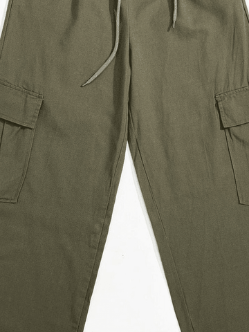 Sonicelife Washed Pocket Straight Leg Pants