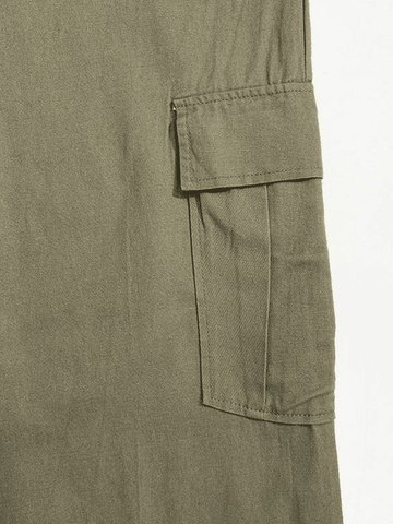 Sonicelife Washed Pocket Straight Leg Pants