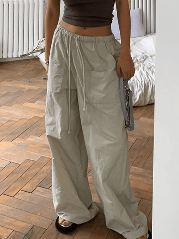 Sonicelife-Y2K Baggy Parachute Cargo Pants