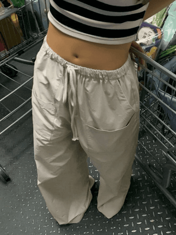 Sonicelife-Y2K Baggy Parachute Cargo Pants