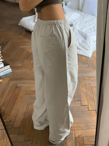 Sonicelife-Y2K Baggy Parachute Cargo Pants