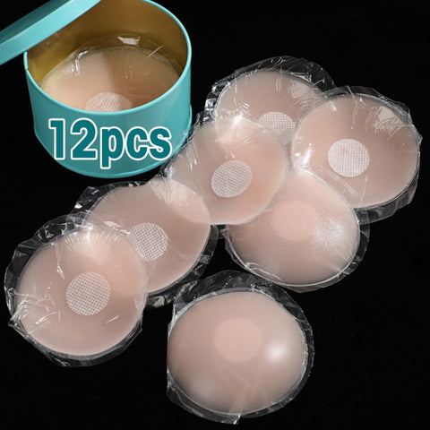 Sonicelife - 2/12pcs Reusable Nipple Covers, Strapless Invisible Self-adhesive Breast Lift Pasties, Women's Lingerie & Underwear Accessories
