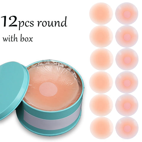 Sonicelife - 2/12pcs Reusable Nipple Covers, Strapless Invisible Self-adhesive Breast Lift Pasties, Women's Lingerie & Underwear Accessories