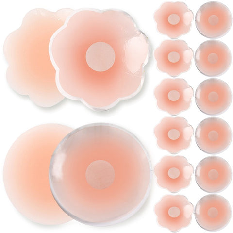 Sonicelife - 2/12pcs Reusable Nipple Covers, Strapless Invisible Self-adhesive Breast Lift Pasties, Women's Lingerie & Underwear Accessories