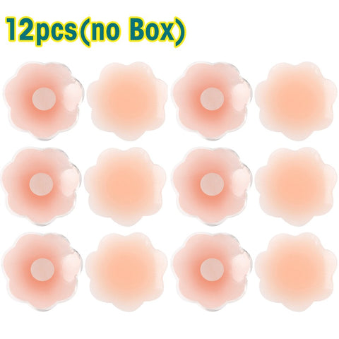 Sonicelife - 2/12pcs Reusable Nipple Covers, Strapless Invisible Self-adhesive Breast Lift Pasties, Women's Lingerie & Underwear Accessories