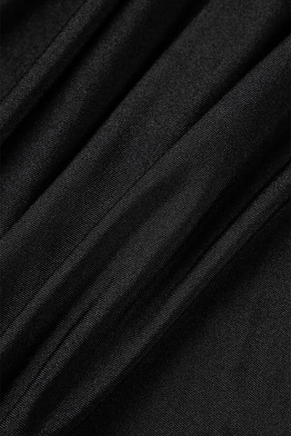 Sonicelife - Black Sexy Formal Solid Patchwork V Neck Evening Dress Dresses