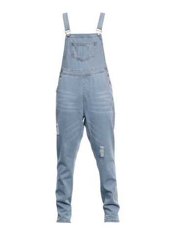 Sonicelife 2024 New Fashion Woman Bottom Elegant Washed Distressed Denim Overall