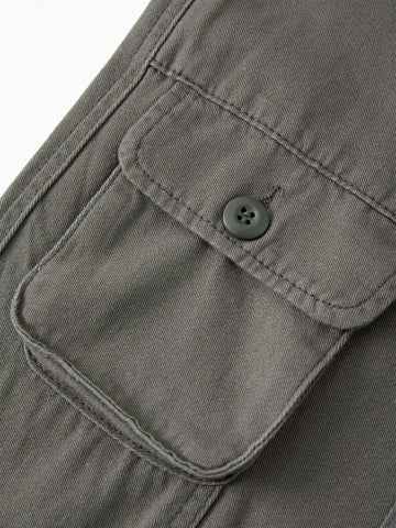 Sonicelife 2024 New Fashion Woman Bottom Elegant Washed Pocket Patched Cargo Jeans