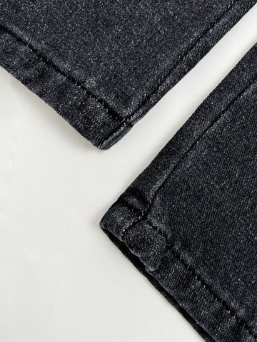 Sonicelife 2024 New Fashion Woman Bottom Elegant Washed Mid Waist Pocket Cargo Jeans