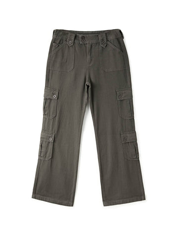Sonicelife 2024 New Fashion Woman Bottom Elegant Buttoned Straight Leg Cargo Jeans