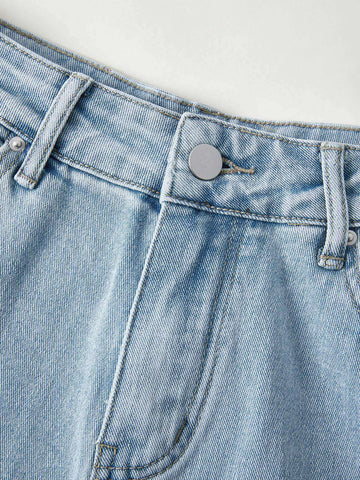 Sonicelife 2024 New Fashion Woman Bottom Elegant Light Wash Straight Boyfriend Jeans