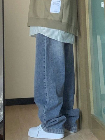 Sonicelife 2024 New Fashion Woman Bottom Elegant Pocket Design Blue Wash Boyfriend Jeans