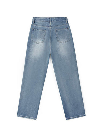 Sonicelife 2024 New Fashion Woman Bottom Elegant Washed Classic Denim Boyfriend Jeans