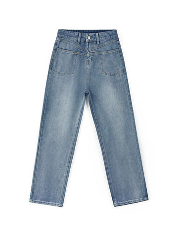 Sonicelife 2024 New Fashion Woman Bottom Elegant Washed Classic Denim Boyfriend Jeans