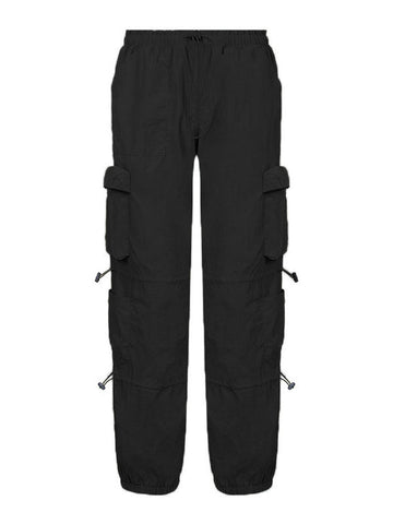 Sonicelife 2024 New Fashion Woman Bottom Elegant Size Friendly Pocket Drawstring Parachute Cargo Pants