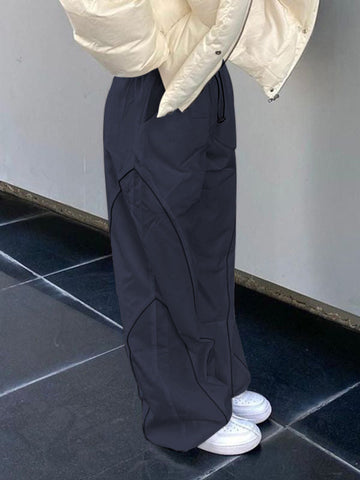Sonicelife 2024 New Fashion Woman Bottom Elegant Pintuck Detail Straight Leg Pants