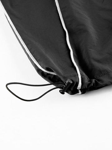 Sonicelife 2024 New Fashion Woman Bottom Elegant Piping Detail Size Friendly Parachute Cargo Pants