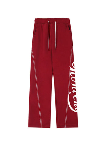 Sonicelife 2024 New Fashion Woman Bottom Elegant Stitch Design Logo Baggy Sweatpants