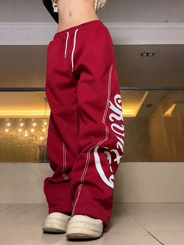 Sonicelife 2024 New Fashion Woman Bottom Elegant Stitch Design Logo Baggy Sweatpants