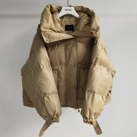Sonicelife Toppies 2024 Winter Jacket Women Hooded Pink Puffer Jackets Loose Casual Candy Color Coat Korean Fashion Outwear