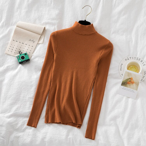 Christmas Gift 2023 New-coming Autumn Winter Tops Turtleneck Pullovers Sweaters Primer shirt long sleeve Short Korean Slim-fit tight sweater