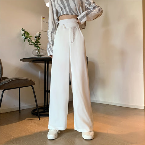 Sonicelife Sweatpants Women Clothes Pants Streetwear 2020 Winter Fashion Korean Style Wide Leg Harajuku Baggy Black High Waisted Vintage