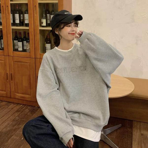 Loose Tops for Women Sweatshirt Spring Autumn Crewneck Vintage Harajuku Female Sweetshirts Casual Pullover Hoodie Woman Clothing