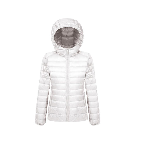 Plus Size 7XL Winter Newest Ultra Light Thin Warm 90% White Duck Down Jackets Women Casual Hooded Slim Coat Tops Female Outwear