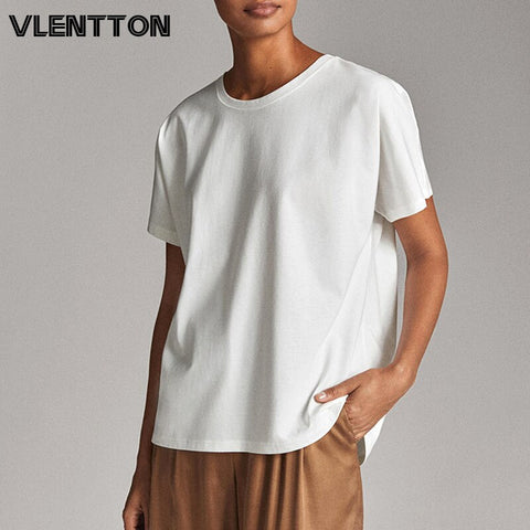 Sonicelife New Summer Women White Black Tshirt Fashion Harajuku O-Neck Cotton Tee Female Casual Korean Solid Tops Camisetas De Mujer