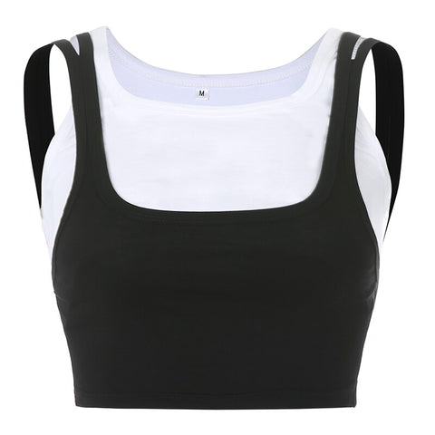 Sonicelife Weekeep Women Black Adjustable Buckle Tank Top Summer Crop Top Casual Streetwear Tank 2024  Backless Sleeveless Fashion Vest