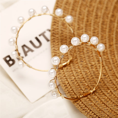 Modyle Korea New Fashion Gold Silver Color Cross Crystal Drop Earrings for Women Elegant Cute Pearl Earrings Brincos Jewelry