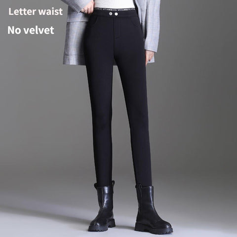 Winter Women's Velvet Pants Thick Warm Leggings High Waist Black Slim Cashmere Pencil Pants Female Cotton Leggings for Women
