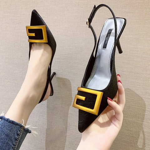 Women Pumps Fashion Ladies High Heels Soft Leather Heels Shoes Woman Pointed Toe Non-slip Brand 35-39