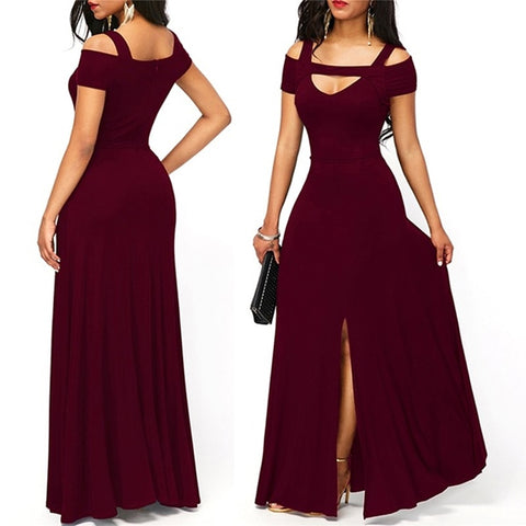 Back to school outfit Sonicelife   Women's Dresses Casual Long Maxi Evening Party Beach Long Dress Solid Wine Red Black Square Collar Summer Costume