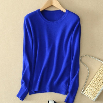 Plus Size 3XL High Quality Autumn Winter Warm Cashmere Pullovers Sweater Women O-Neck Solid Knitted Sweaters Pull Femme Hiver