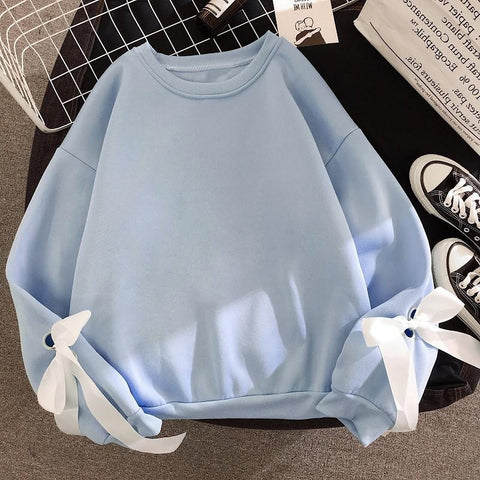 Sonicelife New Cute Pullover Hoodie Sweatshirt Oversize Female Clothes Korean Letter Printing Kpop Women Sweetshirts Loose Fit Full Sleeves