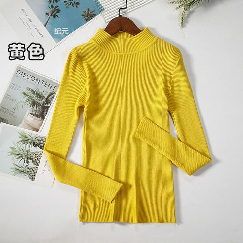 2023 New-coming Autumn Winter Tops Basic Turtleneck Pullovers Sweaters Primer Long Sleeve Short Korean Slim-fit tight Sweater