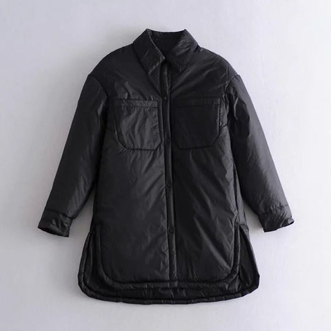 2023 Vintage Loose Shirt Jacket Women Winter Coat Casual Button Baseball Bomber Jacket Korean ZA Coats and Loose Light Parka