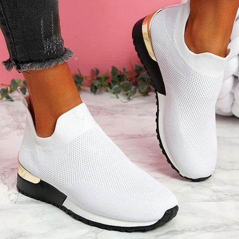 Sonicelife Sneakers Women Vulcanized Shoes Ladies Solid Color Slip-On Sneakers for Female Casual Sport Shoes Fashion Mujer Shoes