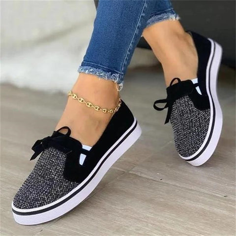 Sonicelife  Women's Flats Shoes 2022 Casual Slip On Solid Color Ladies Vulcanized Shoes Plus Size Female Sneakers Footwear Chaussure Femme
