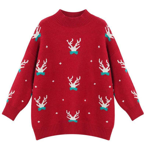 Knitted Sweaters for Women 2023 Winter Warm Christmas Sweater Female Long Sleeve Deer Christmas Clothes Women's Jumper Pullovers