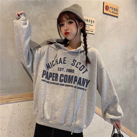 Crew Neck Women Pullover Streetwear Spring Korean Fashion Cartoons Printing Loose Full Sleeve Tops for Girl Harajuku Sweatshirts