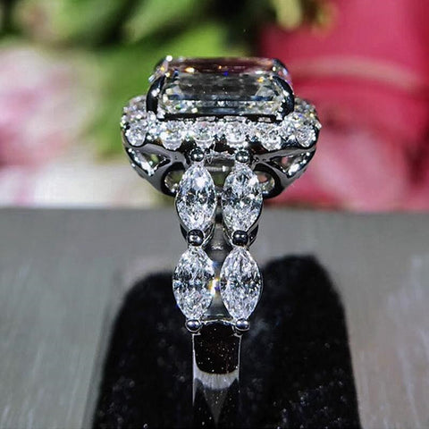 Sonicelife Rings for Women Brilliant Cubic Zirconia Wedding Engagement Female Accessories Fancy Proposal Ring Gift Trendy Jewelry