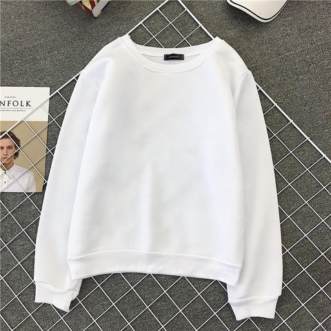 Sonicelife Crewneck Letter Embroidery Long Sleeves Sweatshirt Women Harajuku Hoodie Korean Solid Color Fashion Oversize Tops Women Clothing