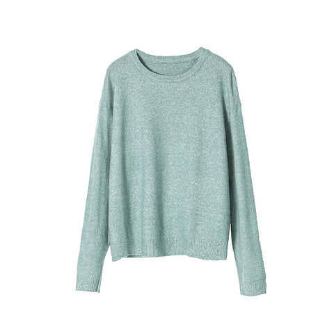 Sonicelife Toppies 2024 Autumn Winter Womens Sweater Knitted Tops Round Neck Pullover Sweater Korean Female Clothes Jumper