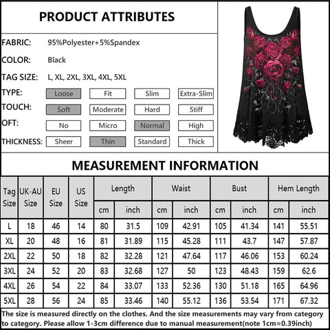 Sonicelife Plus Size 5XL Rose Floral PrintVest  Women Tank Tops Fashion Sleeveless Ladies T-Shirts Casual Summer for Female Streetwear D30