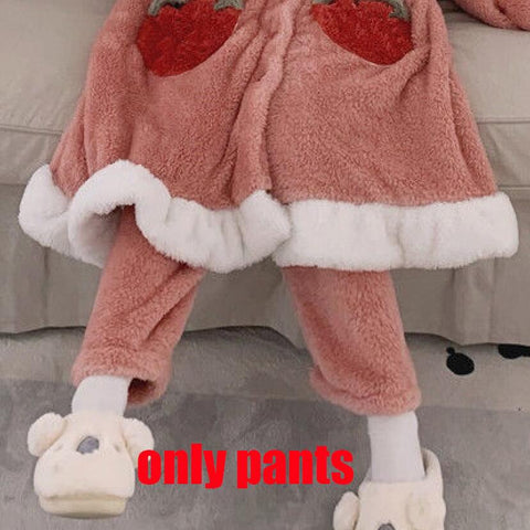 Sonicelife Oversized Hoodie Blanket With Sleeves Women Hoodies Sweatshirts Fleece Strawberry Pocket Zip Up Coats Kawaii Cute Loose Top