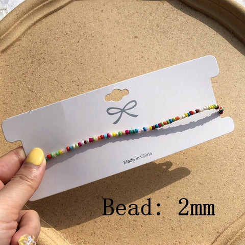 Simple Seed Beads Strand Necklace Women String Beaded Short Choker Necklace Jewelry Chokers Necklace Gift 1pc