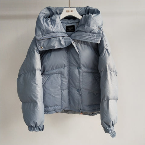 Sonicelife Toppies 2024 Winter Jacket Women Hooded Pink Puffer Jackets Loose Casual Candy Color Coat Korean Fashion Outwear
