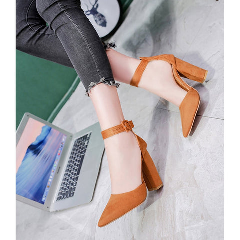 Back to school outfit Sonicelife  Fashion Ladies High Heels Female Zapatos Mujer Pointed Toe Pumps Women Shoes Woman Party Ankle Strap Pumps 2024 Summer Sandals